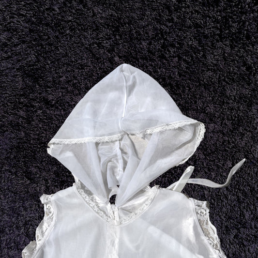 arca hooded white tank top